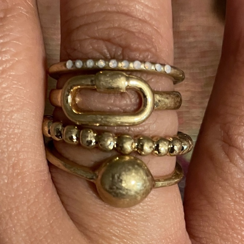 Chic Gold-Tone Ring Stack